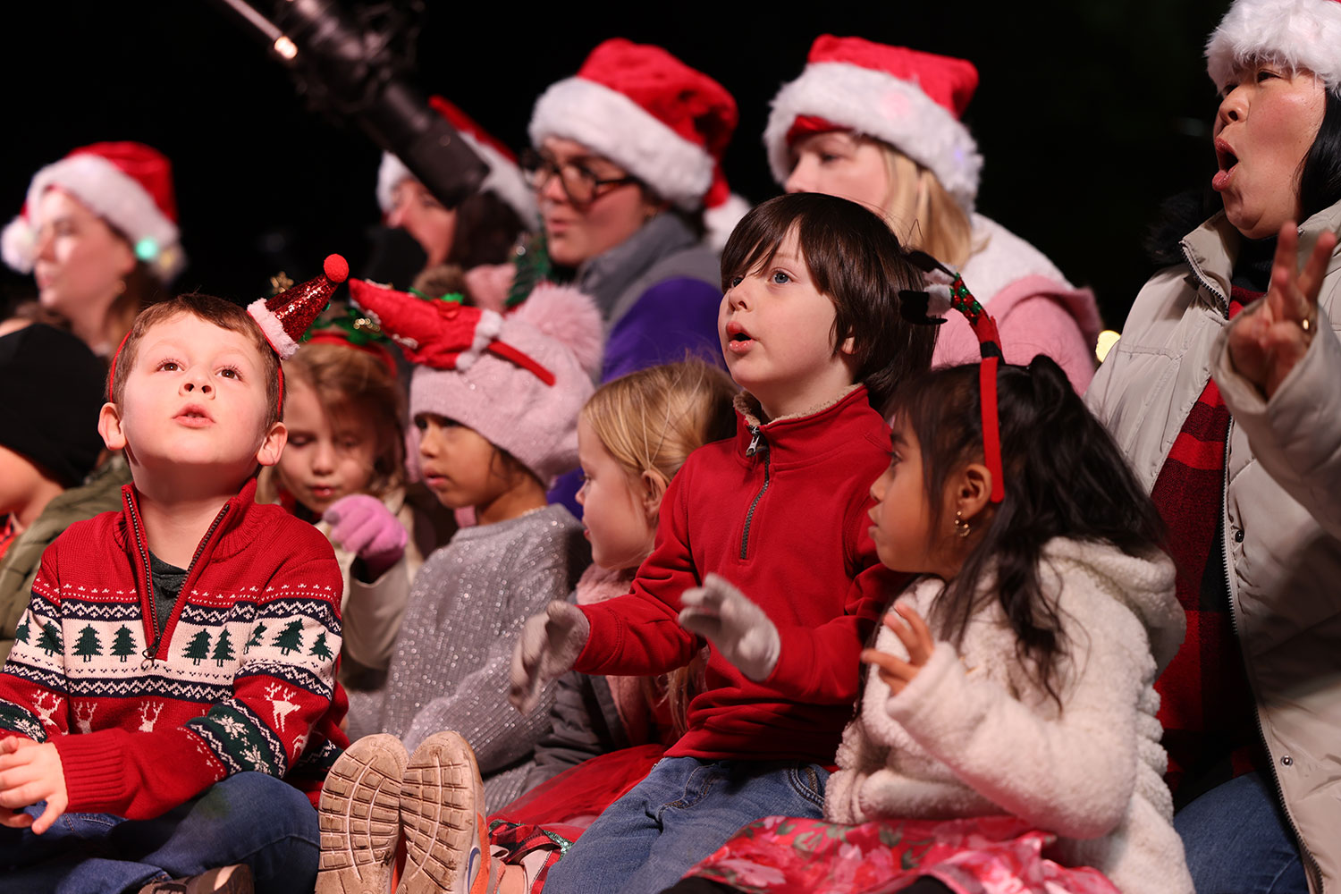 Excited children's faces 