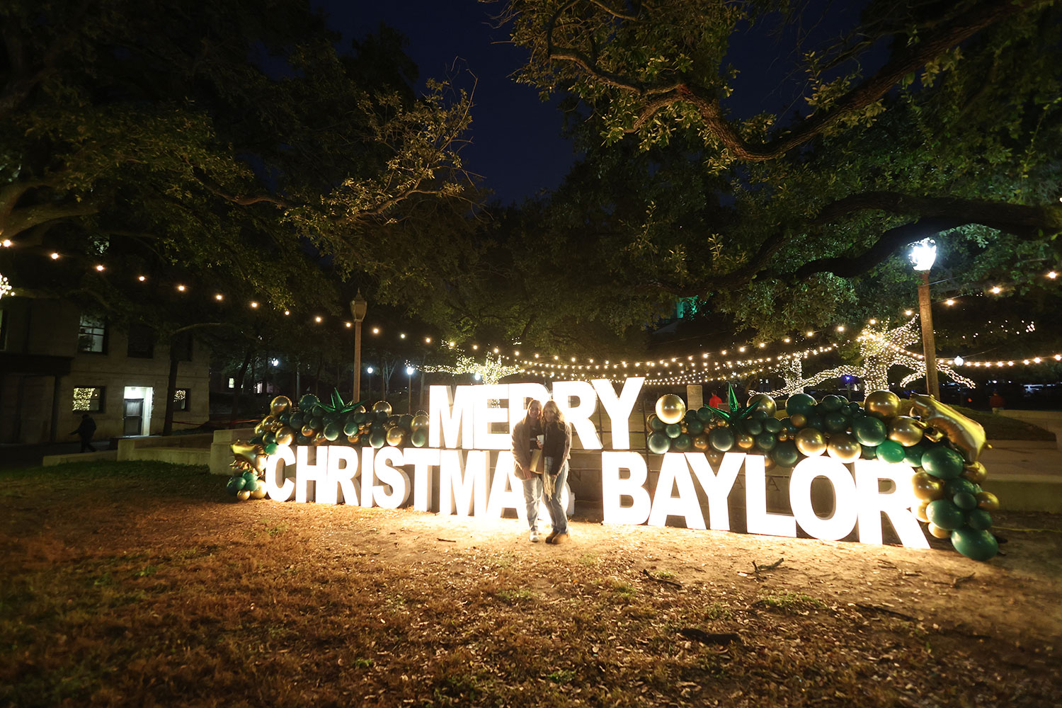 Merry Christmas Baylor lighted sign